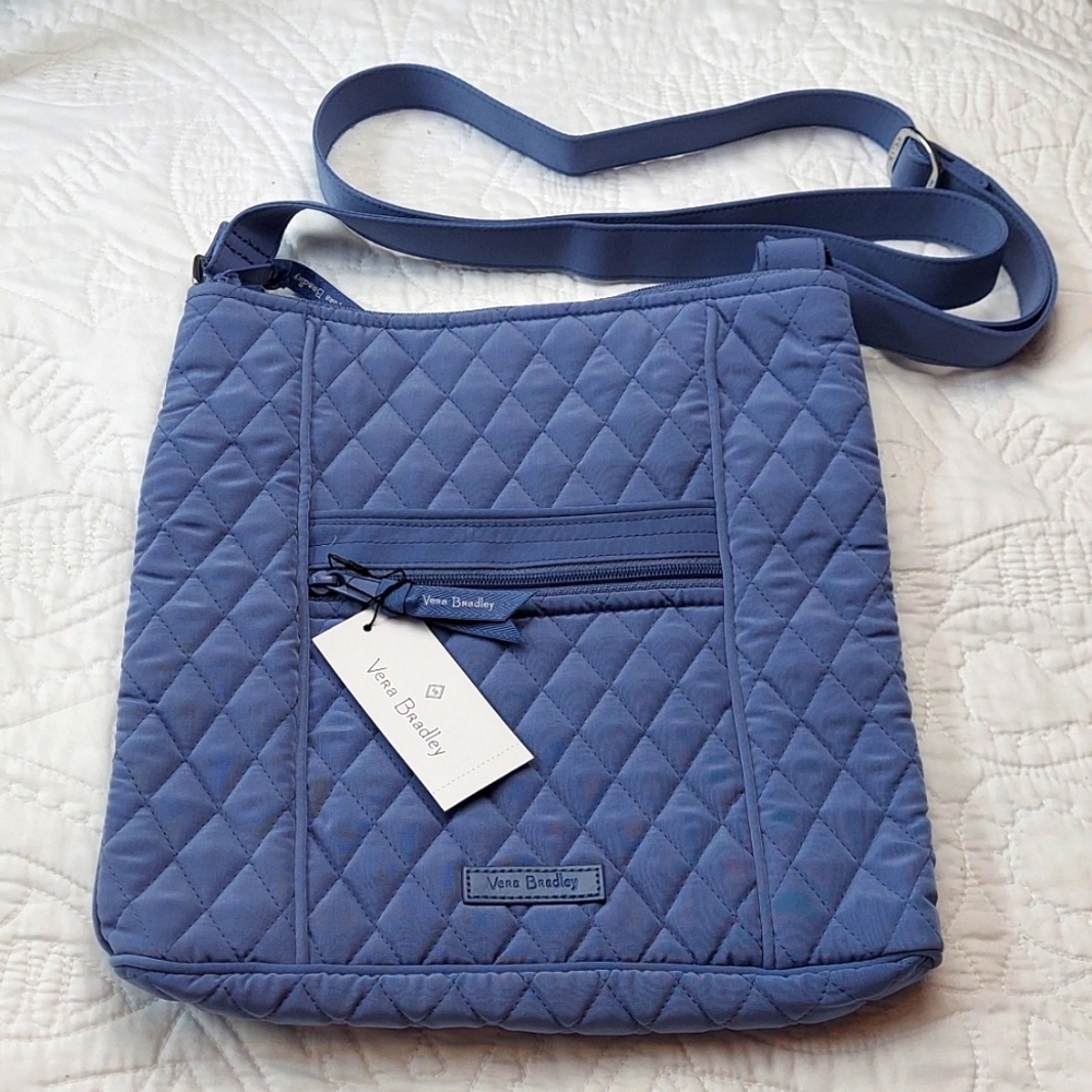 ๐ Vera Bradley Soft Quilted Crossbody Hipster Zip Closure Bag Light Blue, NEW - Picture 5 of 8